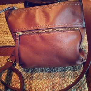 Fossil brown leather crossbody
